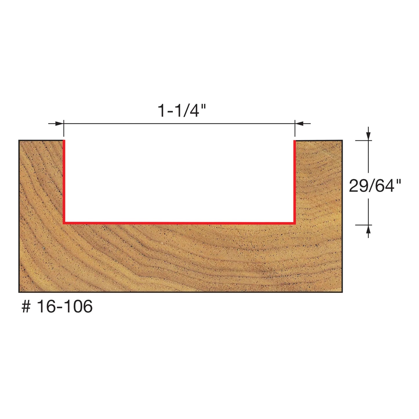 Freud, 16-106 1-1/4'' Mortising Router Bit 1/4'' Shank