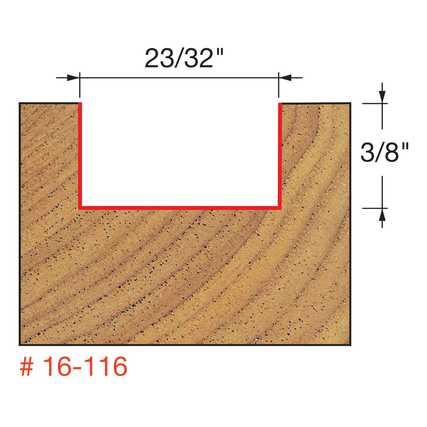 Freud, 16-116 23/32''  Downshear Plywood Mortising Router Bit 1/2'' Shank