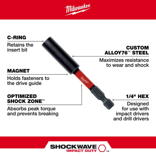 Milwaukee, 48-42-4512 12 in. SHOCKWAVE Magnetic Bit Tip Holder