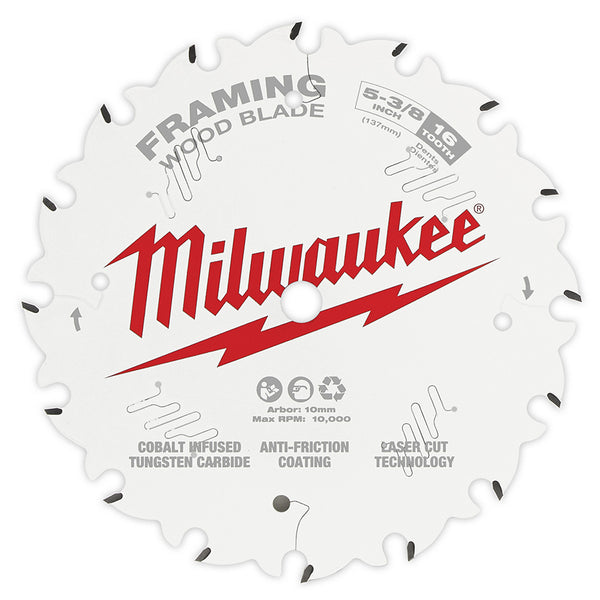 Milwaukee 48-40-0522 5-3/8″ 16T Framing Circular Saw Blade 75539