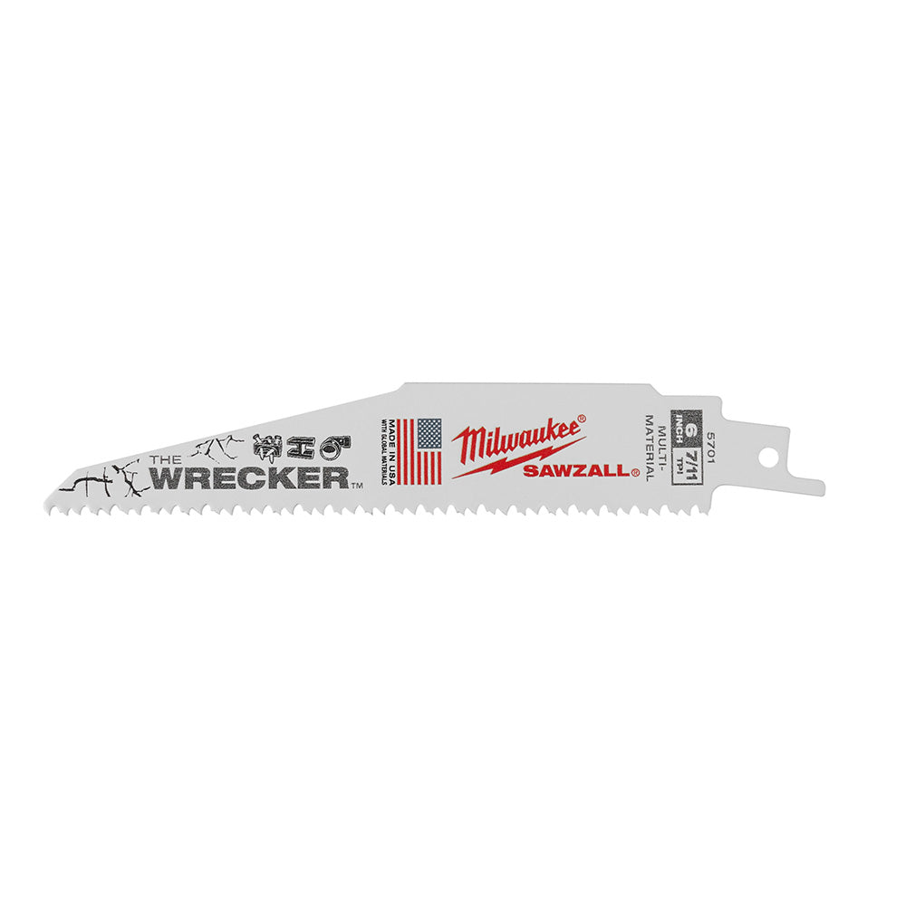 Milwaukee, 48-00-5701 The WRECKER Multi-Material SAWZALL Blade 6" 7/11 TPI 5pk