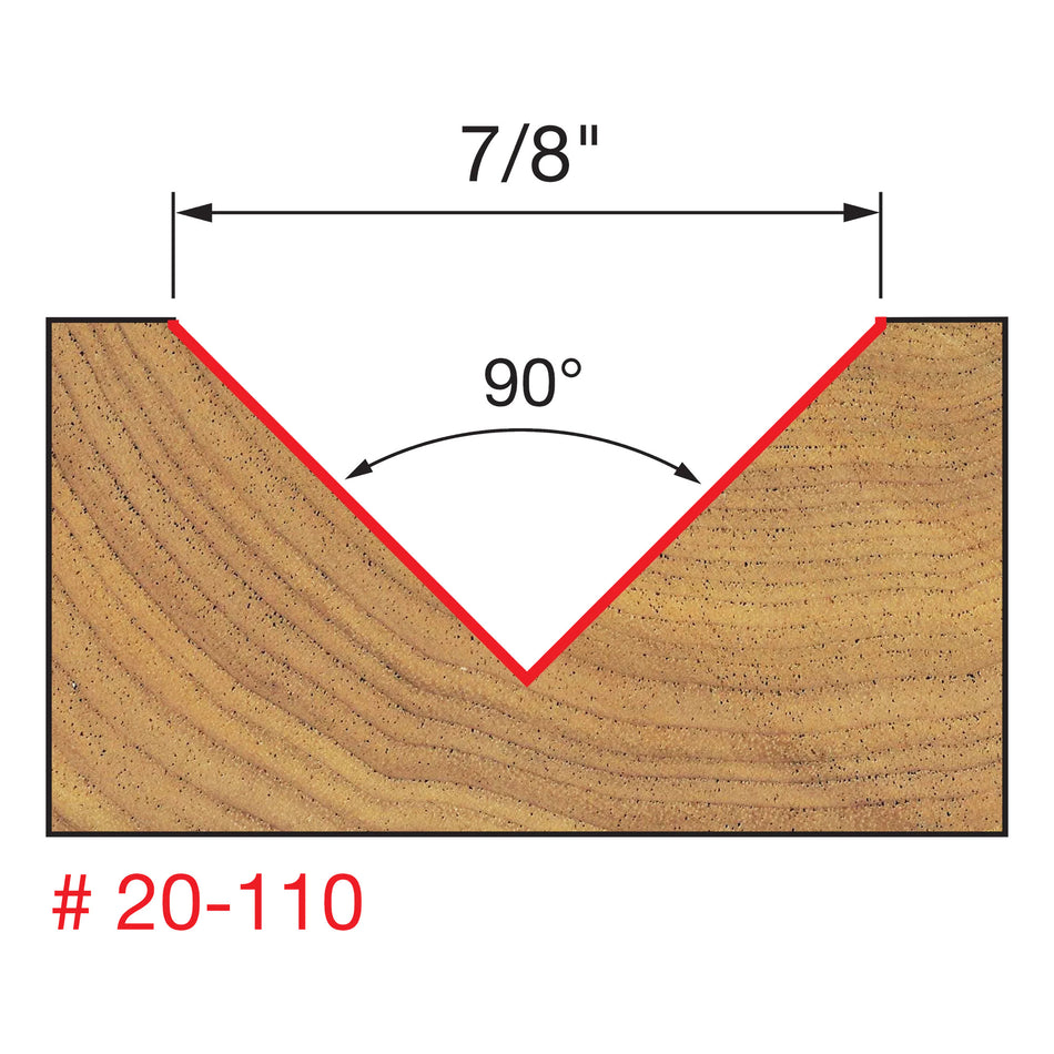 Freud, 20-110 7/8'' 90 Degree 'V' Grooving Router Bit 1/2'' Shank
