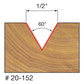 Freud, 20-152 Mèche à rainurer 1/2'' 60º 'V' tige 1/4'' 12155