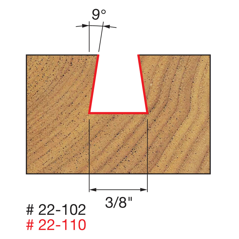 Freud, 22-112 14º Dovetail Router Bit 1/2'' Shank