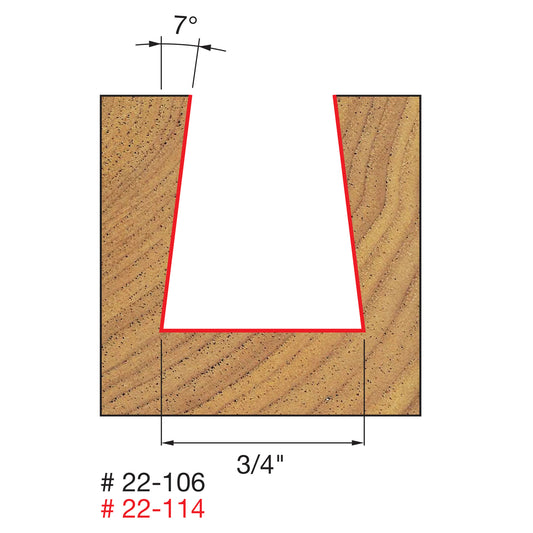 Freud, 22-114 7º Dovetail Router Bit 1/2'' Shank