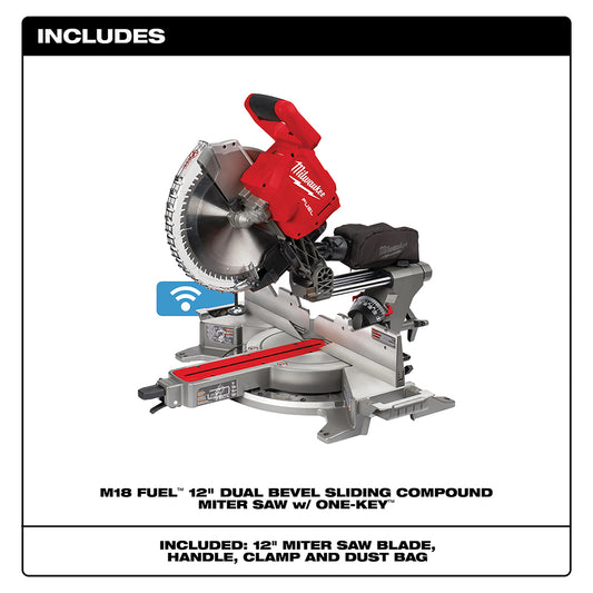 Milwaukee, 2739-20 M18 FUEL 18 Volt Lithium-Ion Brushless Cordless 12 in. Dual Bevel Sliding Compound Miter Saw (Tool Only)