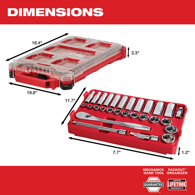 28 piece milwaukee socket shop set