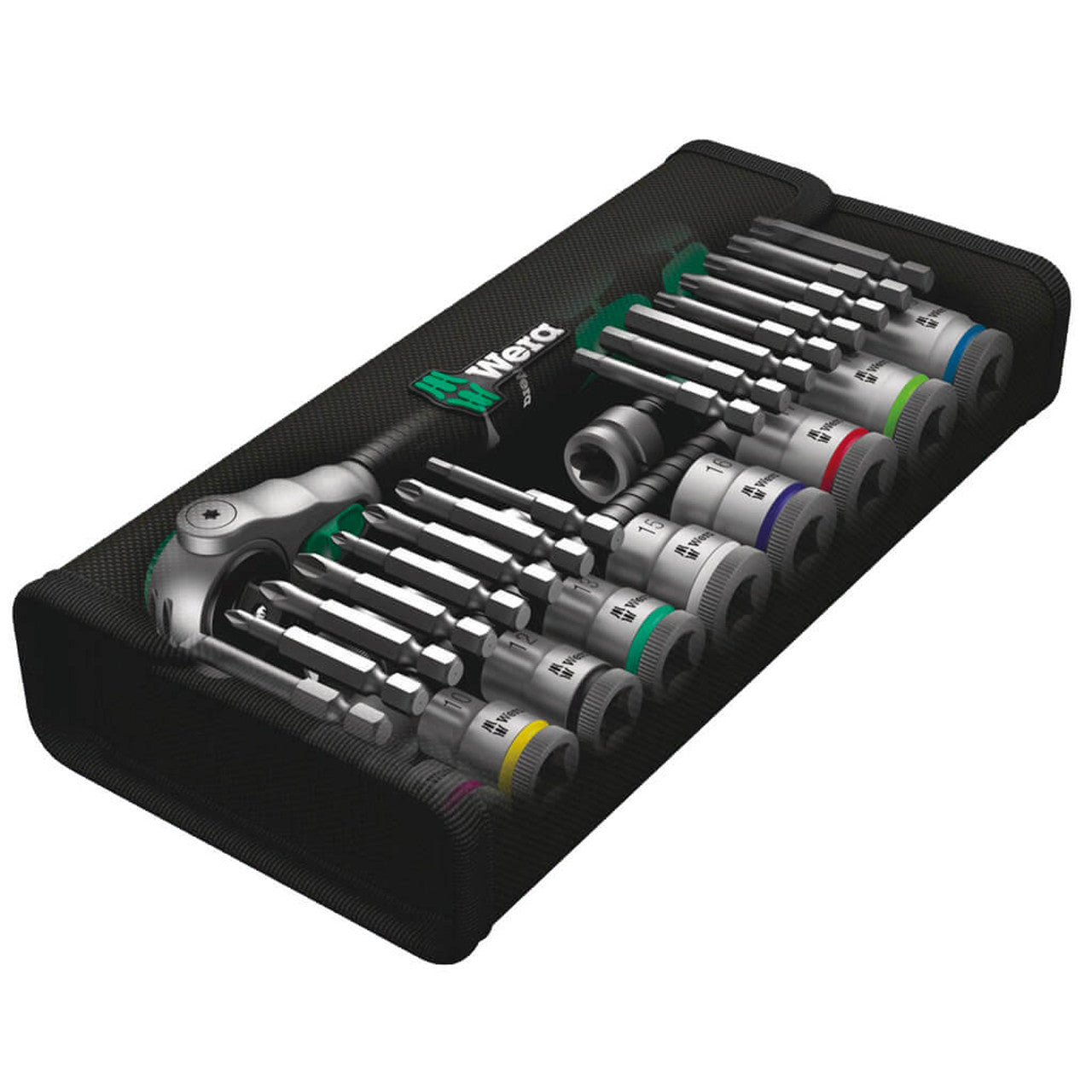 Wera Tools 3/8" Drive SAE Ratchet & Socket Set with Case - 29 Piece