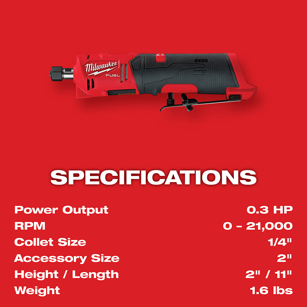 MIlwaukee, 2486-20 M12 Fuel 1/4" Straight Die Grinder