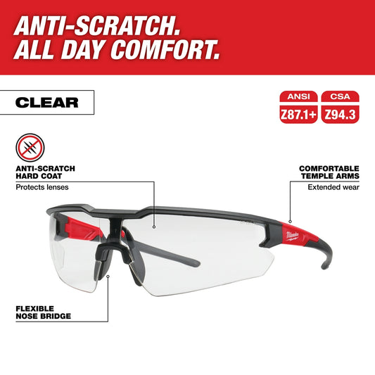 Milwaukee, 48-73-2010 Safety Glasses - Anti-Scratch Lenses