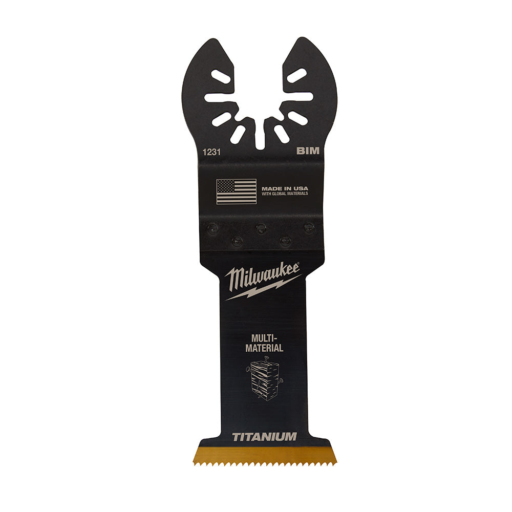 Milwaukee, 49-25-1231 MILWAUKEE® OPEN-LOK™ 1-3/8" TITANIUM CHARGED™ Bi-Metal Multi-Material Multi-Tool Blade