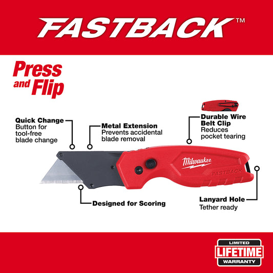 Milwaukee, 48-22-1500 FASTBACK Compact Folding Utility Knife