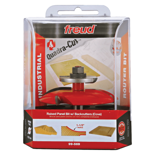 Freud, 99-569 Quadra-Cut Raised Panel Router Bit w/Backcutter 1/2'' Shank