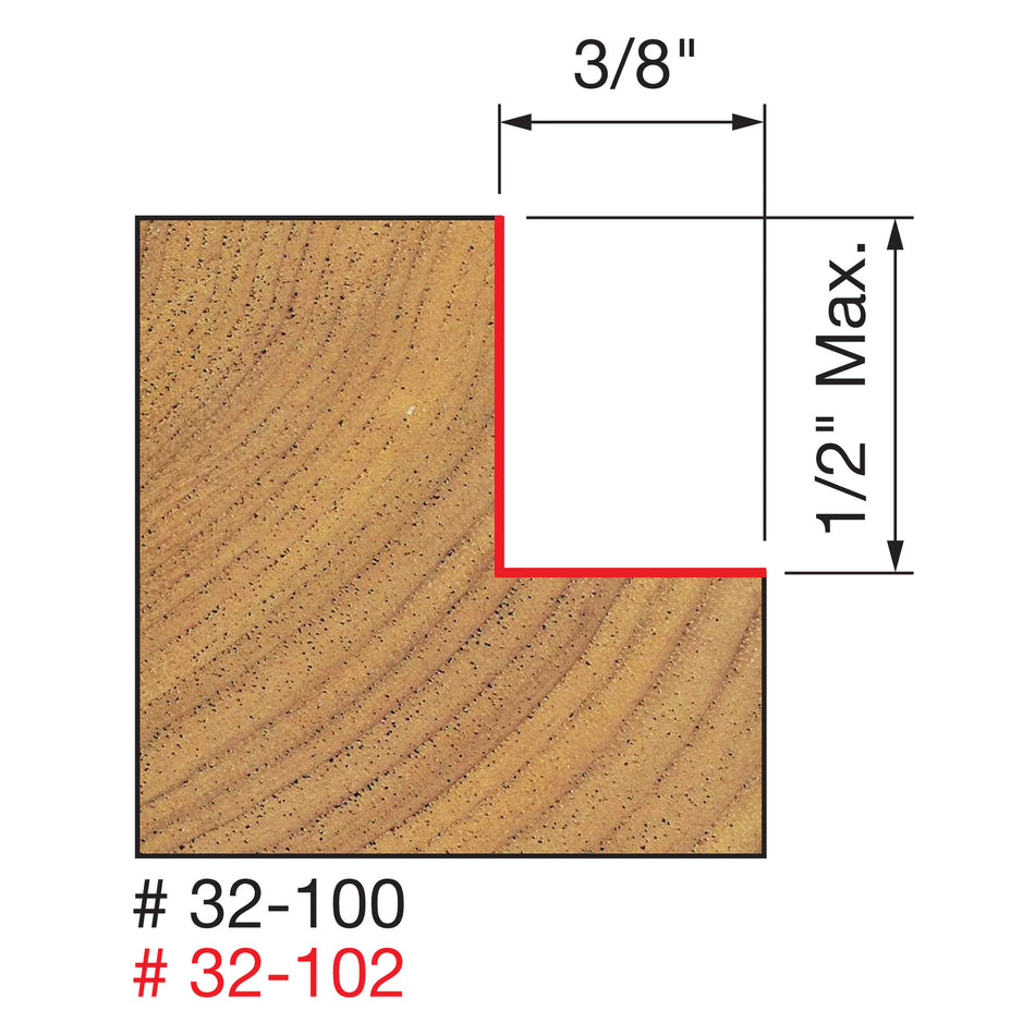 Freud, 32-100 Mèche à feuillure 1-1/4'' x 1/2'' tige 1/4'' 12444