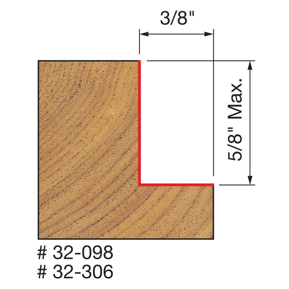 Freud, 32-306 Mèche à feuillure 1Â¼ x 5/8" avec tige pilote en acier 1/4''
