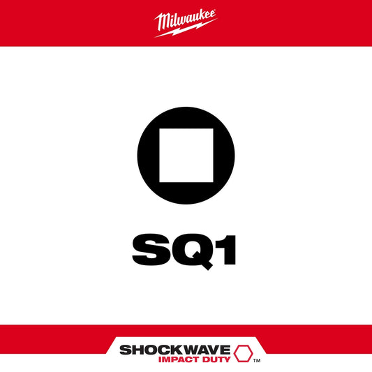 Milwaukee, 48-32-4421 Embouts à insertion à impact SHOCKWAVE #1 à empreinte carrée - paquet de 2