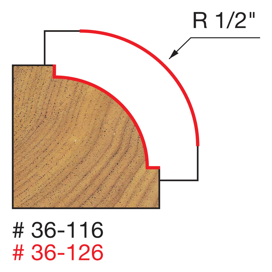 Freud, 36-126Q Quadra-Cut™ Mèche à perles à rayon de 1/2'', tige de 1/2'' 13937