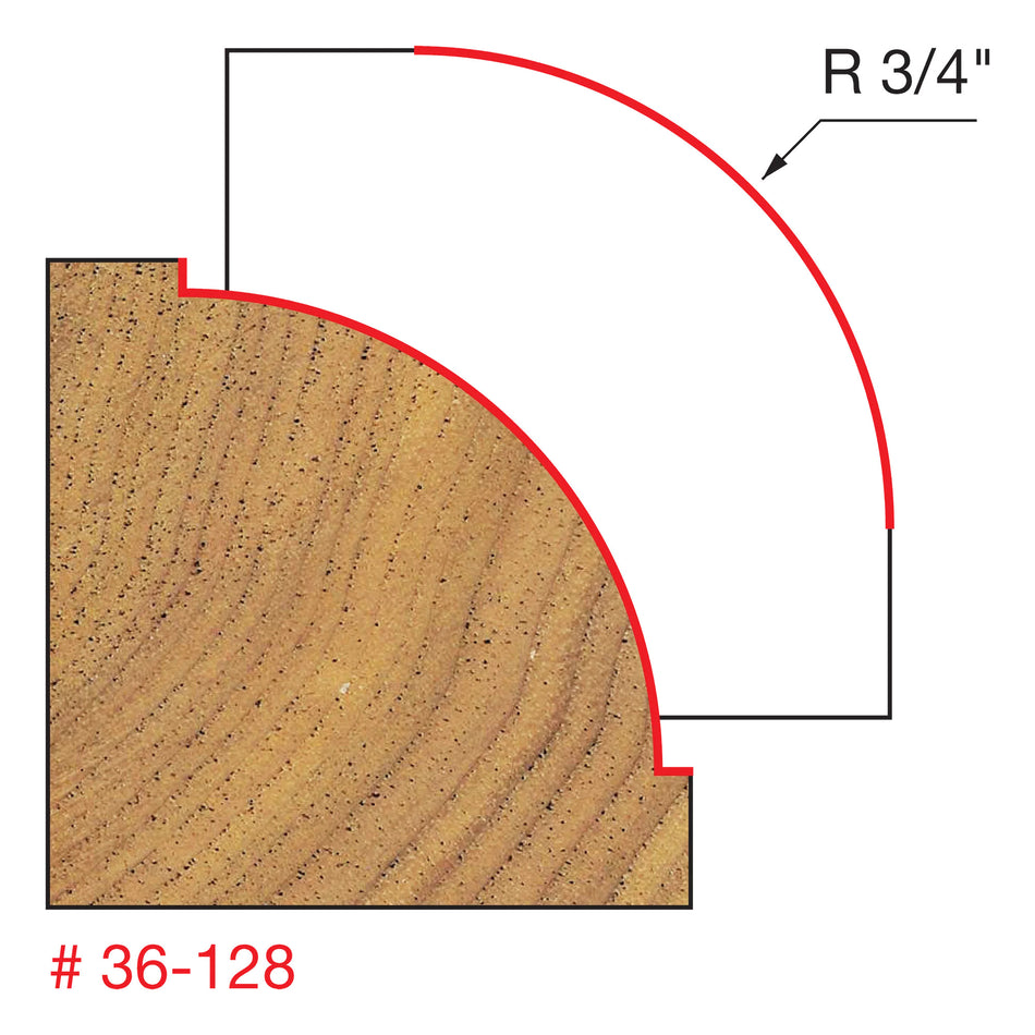 Freud, 36-128 Quadra-Cut™ Mèche à perles à rayon de 3/4'', tige de 1/2'' 13960