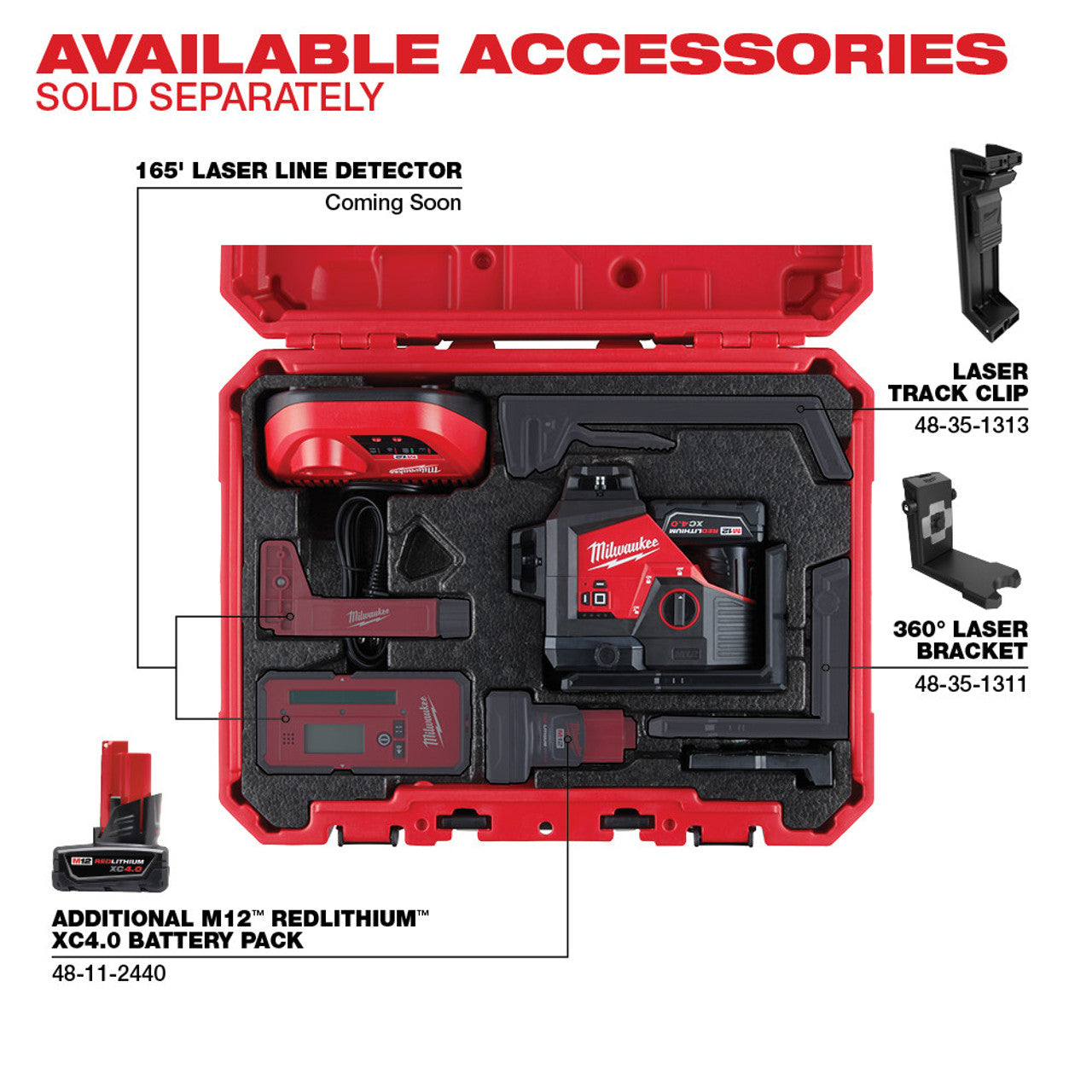 Milwaukee, 3632-21 M12™ Green 360° 3-Plane Laser Kit