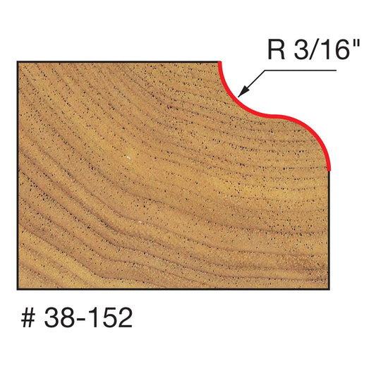 Freud, 38-152 Quadra-Cut 3/16'' Radius Ogee Router Bit 1/4'' Shank