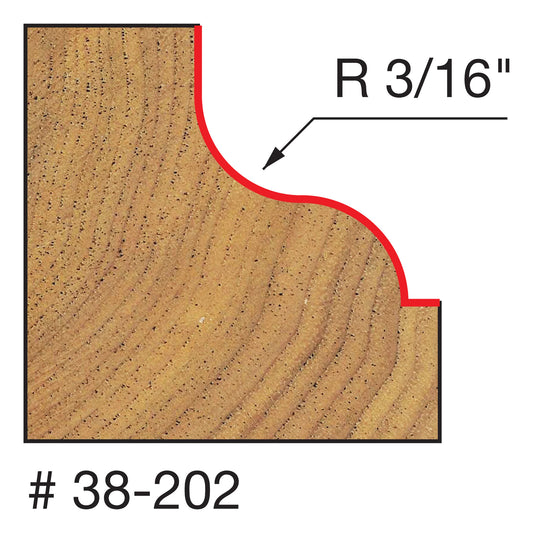 Freud, 38-202 3/16'' Radius Ogee Fillet Router Bit 1/4'' Shank