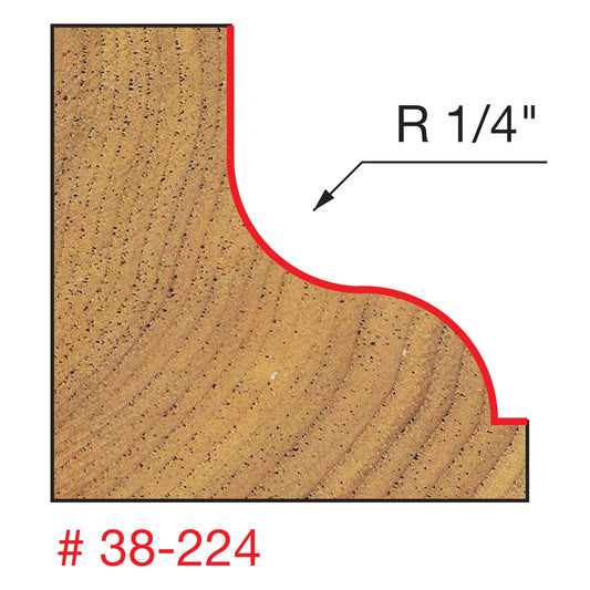 Freud, 38-224 Quadra-Cut 1/4'' Radius Ogee Fillet Router Bit 1/2'' Shank