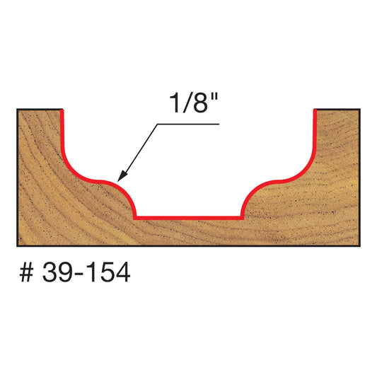 Freud, 39-154 1/8'' Radius Ogee Groove Router Bit 1/4'' Shank