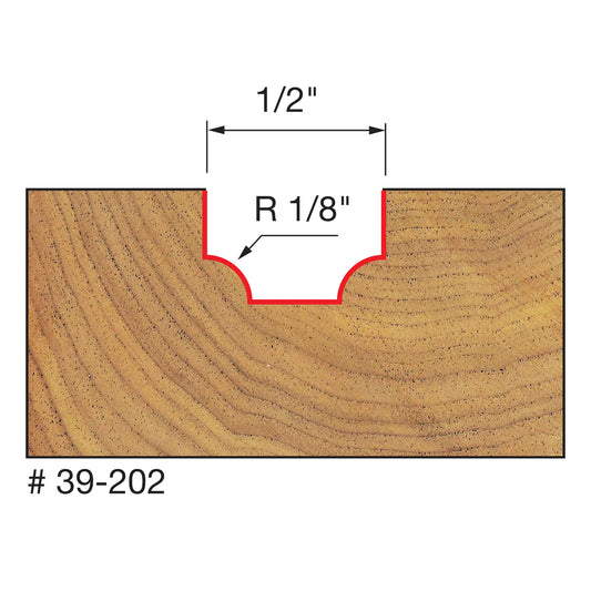 Freud, 39-202 Embout Ovolo à rayon 1/8'', tige 1/4'' 13217
