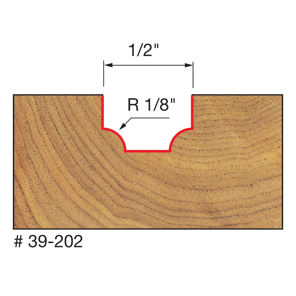 Freud, 39-202 1/8'' Radius Ovolo Router Bit 1/4'' Shank