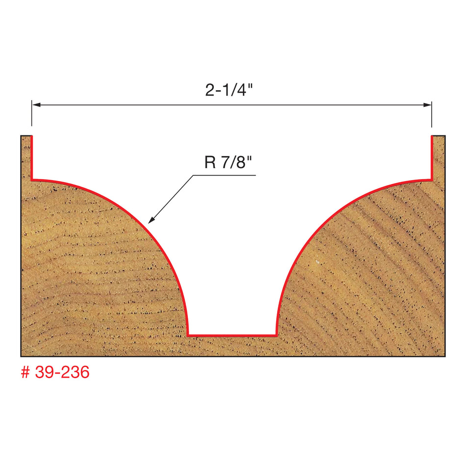 Freud, 39-236 7/8'' Radius Ovolo Router Bit 1/2'' Shank
