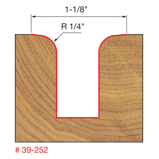 Freud 39-252 Embout ovale à rayon 1/4'', tige 1/2'' 13228
