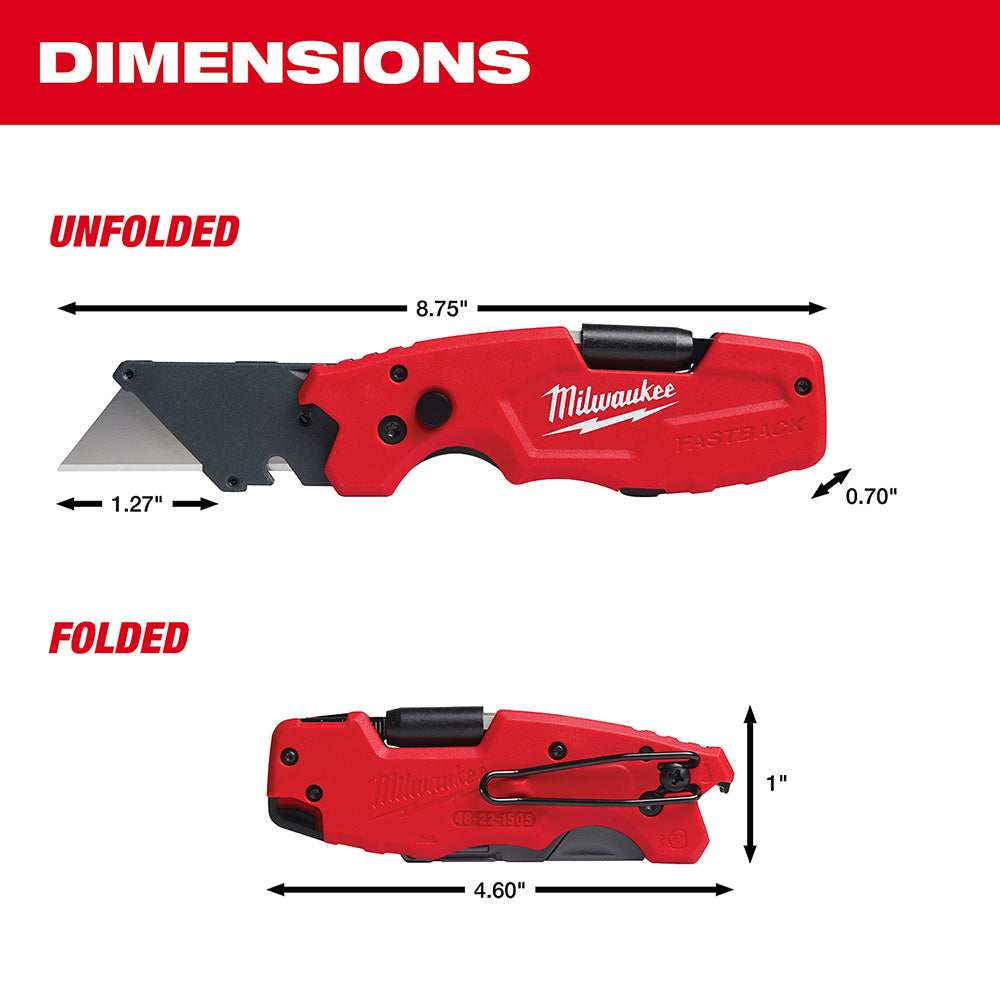 Milwaukee, 48-22-1505 FASTBACK 6IN1 Folding Utility Knife