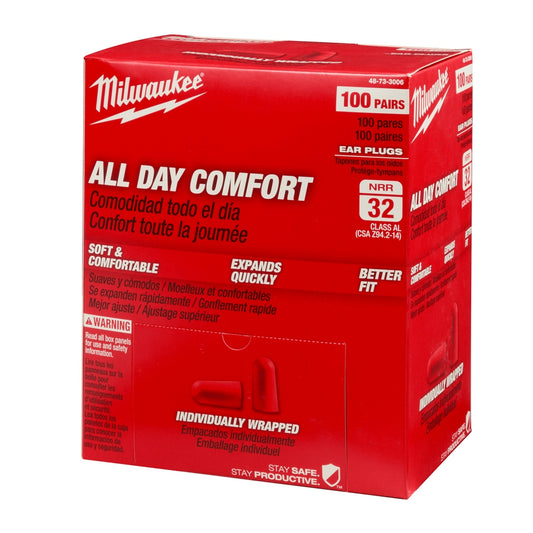 Milwaukee, 48-73-3006 100 Pair Ear Plugs