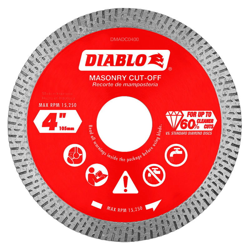 Diablo Diamond Continuous Rim Cut-Off Discs for Masonry