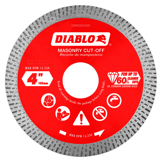 Diablo Diamond Continuous Rim Cut-Off Discs for Masonry