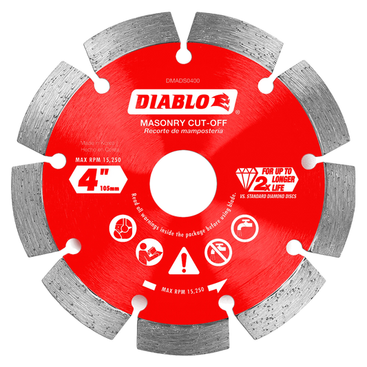 Diablo, Diamond Segmented Cut-Off Discs for Masonry