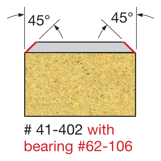 Freud, 41-402 7/8'' Dia Flush & Bevel Trim Router Bit 1/2'' Shank