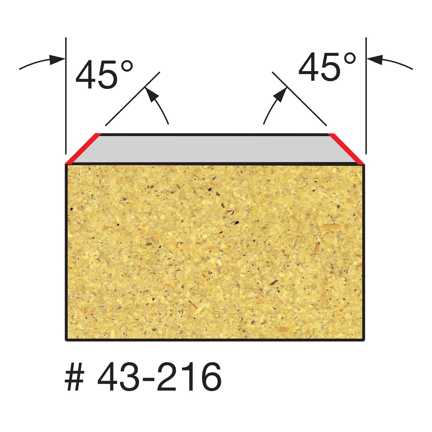 Freud, 43-216 Embout de coupe biseauté à insertion 45º, tige 1/4''