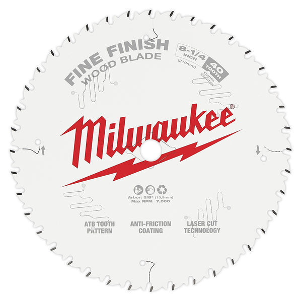 Milwaukee, 48-22-0822 8-1/4 in. 40 Tooth Fine Finish Circular Saw Blade