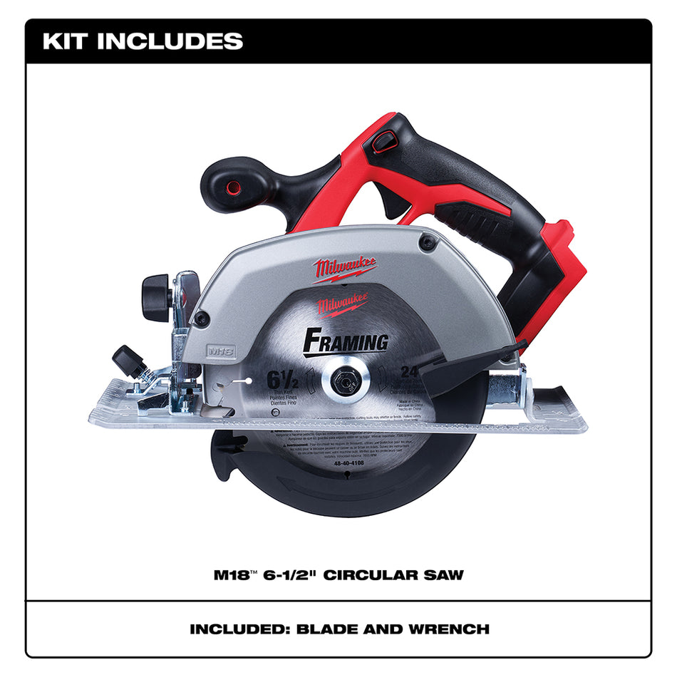 Milwaukee, 2630-20 M18 6-1/2" Circular Saw-Tool Only