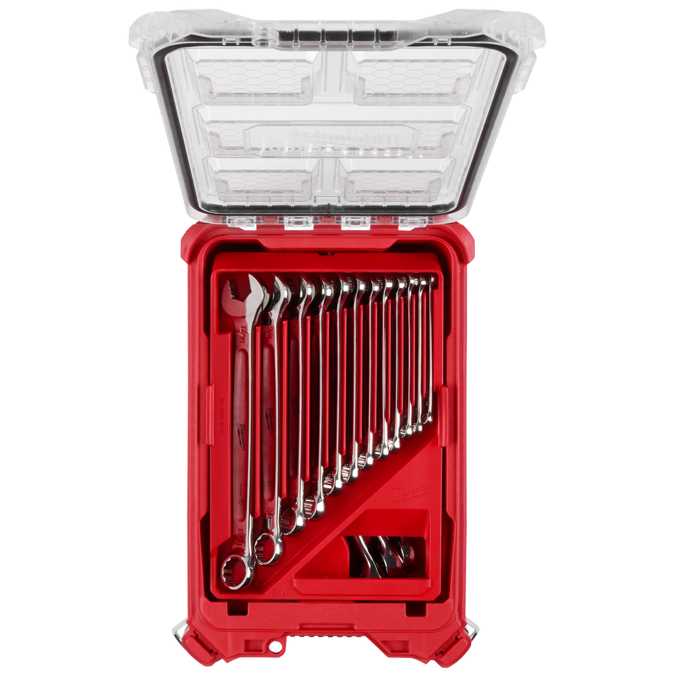 Milwaukee, 48-22-9484 15pc SAE Combination Wrench Set With PACKOUT Compact Organizer