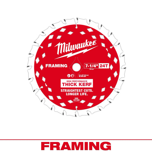 Milwaukee, 48-41-0740 7-1/4" 24 Tooth Thick Kerf Framing Circular Saw Blade