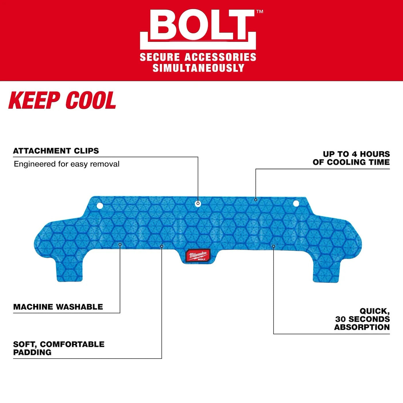 Milwaukee, 48-73-4543 BOLT™ Safety Helmet Cooling Sweat Band