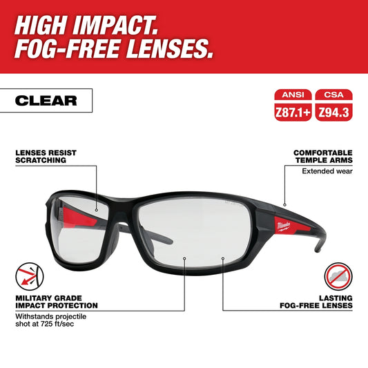 Milwaukee, 48-73-2020 Performance Safety Glasses - Fog-Free Lenses