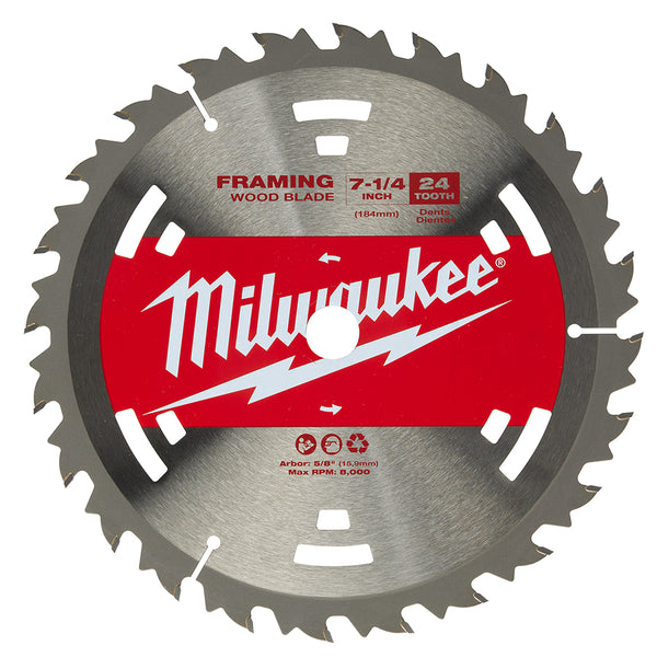 Milwaukee, 48-41-0710 7-1/4 in. 24T Basic Framer Circular Saw Blade