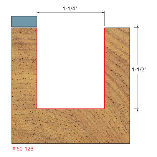 Freud, 50-126 Mèche de toupie à roulement supérieur de 1-1/4'', tige de 1/2'' 13247