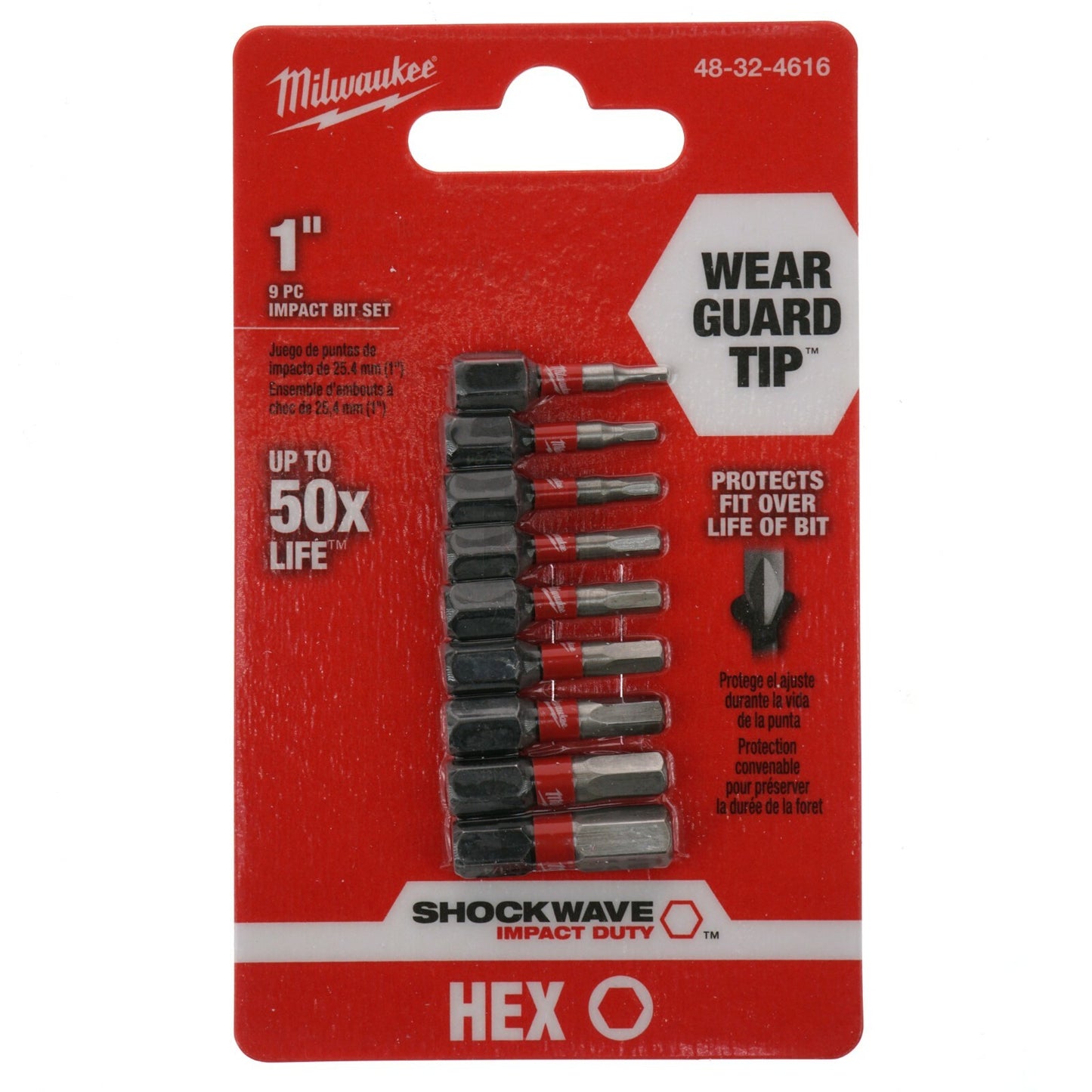 Milwaukee SHOCKWAVE 48-32-4616 Impact Duty Steel Hex Screw Driver Bit Set (9-Piece)