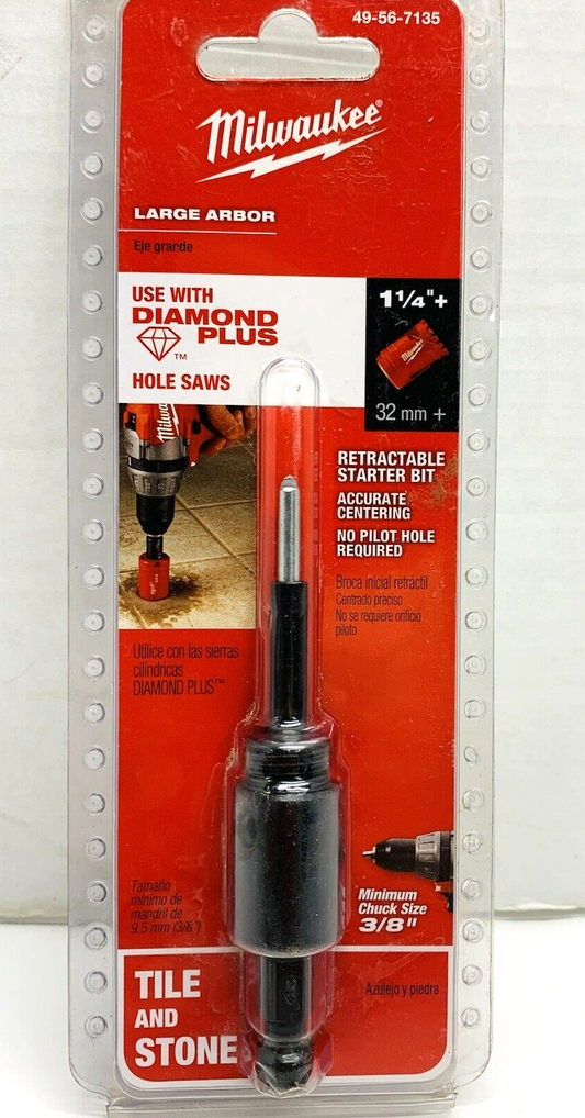 Milwaukee, 49-56-7135 Retractable Starter Bit with Large Arbor