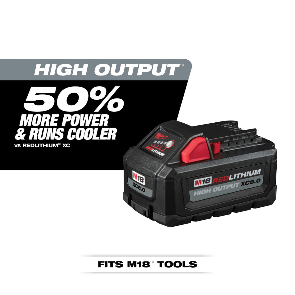 Milwaukee, 48-11-1865 M18 REDLITHIUM HIGH OUTPUT XC 6.0Ah Battery Pack