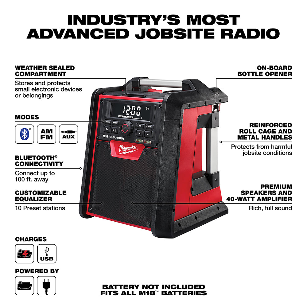 Milwaukee, 2792-20 M18 Jobsite Radio/Charger